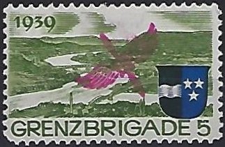 Schweiz Suisse Switzerland Soldatenmarken Eisenbahn Soldier Stamps Railway Grenzbrigade 5